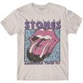 Natural - Front - The Rolling Stones Unisex Adult American Tour Map T-Shirt