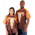 Brown-Orange - Side - Pantera Unisex Adult Skull Raglan T-Shirt