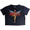 Navy Blue - Front - Nirvana Womens-Ladies Angelic Cotton Crop Top