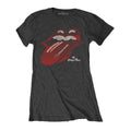 Charcoal Grey - Front - The Rolling Stones Womens-Ladies Vintage Logo T-Shirt