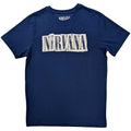 Denim Blue - Front - Nirvana Unisex Adult Box Logo T-Shirt