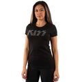 Black - Side - Kiss Womens-Ladies Logo Embellished T-Shirt