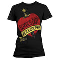 Black - Front - Alice Cooper Womens-Ladies School´s Out Cotton Skinny T-Shirt