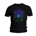 Black - Front - Jimi Hendrix Unisex Adult Afro Speech Cotton T-Shirt