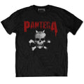 Black - Front - Pantera Unisex Adult Horned Skull Stencil Cotton Back Print T-Shirt