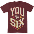 Maroon - Front - You Me At Six Unisex Adult Cube Cotton T-Shirt