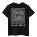 Black - Front - Disney Unisex Adult Unknown Pleasures Mickey Mouse Cotton T-Shirt