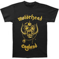 Black - Front - Motorhead Unisex Adult England Classic Gold T-Shirt