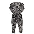 Black-White - Back - AC-DC Womens-Ladies Zebra Print Logo Long Pyjama Set