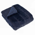 Navy - Back - Riva Home Empress Faux Fur Throw