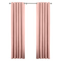 Blush Pink - Front - Riva Home Atlantic Eyelet Ringtop Curtains