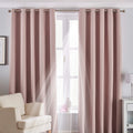 Blush Pink - Front - Riva Home Eclipse Blackout Eyelet Curtains