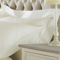 Cream - Back - Riva Home Eton Satin Stripe Pillow case