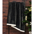 Charcoal - Close up - Riva Paoletti Luxe Sherpa Fleece Throw