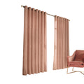 Blush Pink - Front - Furn Himalaya Jacquard Design Eyelet Curtains (Pair)