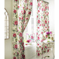 Fuchsia - Back - Furn Peony Vibrant Coloured Floral Pleat Curtains