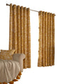 Mustard - Front - Furn Irwin Woodland Design Ringtop Eyelet Curtains (Pair)