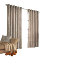 Stone - Front - Furn Irwin Woodland Design Ringtop Eyelet Curtains (Pair)