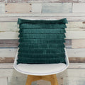 Teal - Lifestyle - Furn Flicker Tiered Fringe Cushion Cover