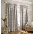 Grey - Front - Paoletti Olivia Pencil Pleat Curtains