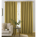 Ochre Yellow - Front - Furn Moon Eyelet Curtains