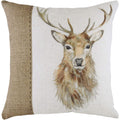 White-Brown - Back - Evans Lichfield Hessian Stag Cushion Cover