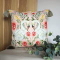 Peach-Green-Red - Back - Evans Lichfield Heritage Tassel Swan Cushion Cover