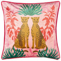 Pink-Green - Front - Kate Merritt Leopard Cushion Cover