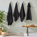 Black - Side - Furn Textured Weave Bath Towel