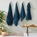 Blue - Side - Furn Textured Weave Bath Towel