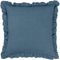 French Blue - Back - Paoletti Montrose Pleated Floral Cushion Cover