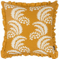 Ochre - Front - Paoletti Montrose Pleated Floral Cushion Cover