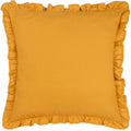 Ochre - Back - Paoletti Montrose Pleated Floral Cushion Cover