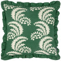 Bottle Green - Front - Paoletti Montrose Pleated Floral Cushion Cover