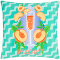 Aqua - Front - Furn Peachy Abstract Outdoor Cushion Cover