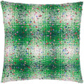 Green-Lilac - Front - Heya Home Connie Jacquard Checked Cushion Cover