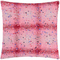 Pink-Cobalt - Front - Heya Home Connie Jacquard Checked Cushion Cover