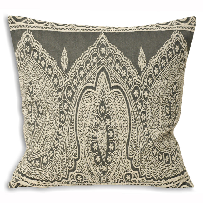 Grey - Front - Riva Home Paisley Cushion Cover