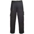 Black - Side - Portwest Mens Contrast Workwear Trousers (TX11) - Pants