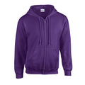 Purple - Front - Gildan Unisex Adult Heavy Blend Full Zip Full Zip Hoodie