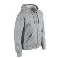 Sports Grey - Side - Gildan Unisex Adult Heavy Blend Full Zip Full Zip Hoodie