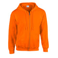 Safety Orange - Front - Gildan Unisex Adult Heavy Blend Full Zip Full Zip Hoodie