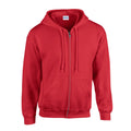 Red - Front - Gildan Unisex Adult Heavy Blend Full Zip Full Zip Hoodie