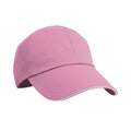 Pink-White - Front - Result Headwear Herringbone Sandwich Peak Baseball Cap