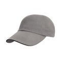 Grey-Black - Front - Result Headwear Heavy Brushed Cotton Sandwich Peak Baseball Cap