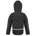 Black-Grey - Back - Result Core Childrens-Kids TX Performance Hooded Soft Shell Jacket
