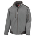 Grey-Black - Front - WORK-GUARD by Result Unisex Adult Ripstop Soft Shell Jacket