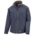 Navy-Black - Front - WORK-GUARD by Result Unisex Adult Ripstop Soft Shell Jacket