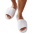 White - Back - Towel City Unisex Adult Open Toe Slippers