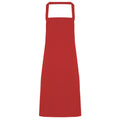 Red - Front - Premier Ladies-Womens Slim Apron (no Pocket) - Workwear